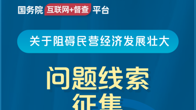 骚货欠操小说国务院“互联网+督查”平台公开征集阻碍民营经济发展壮大问题线索